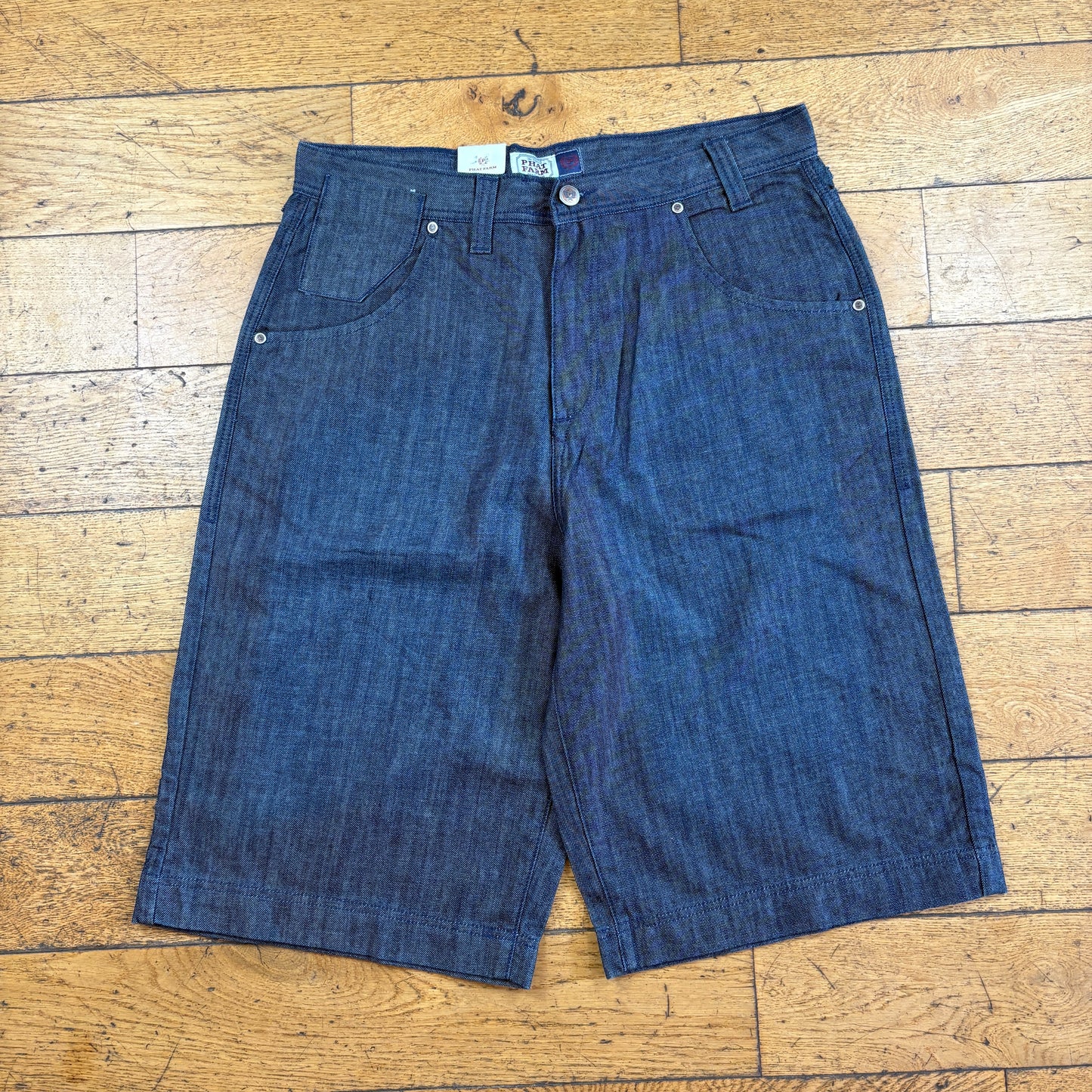 Vintage Phat Farm Embroidered Blue Hip Hop Baggy Shorts Jorts - 36