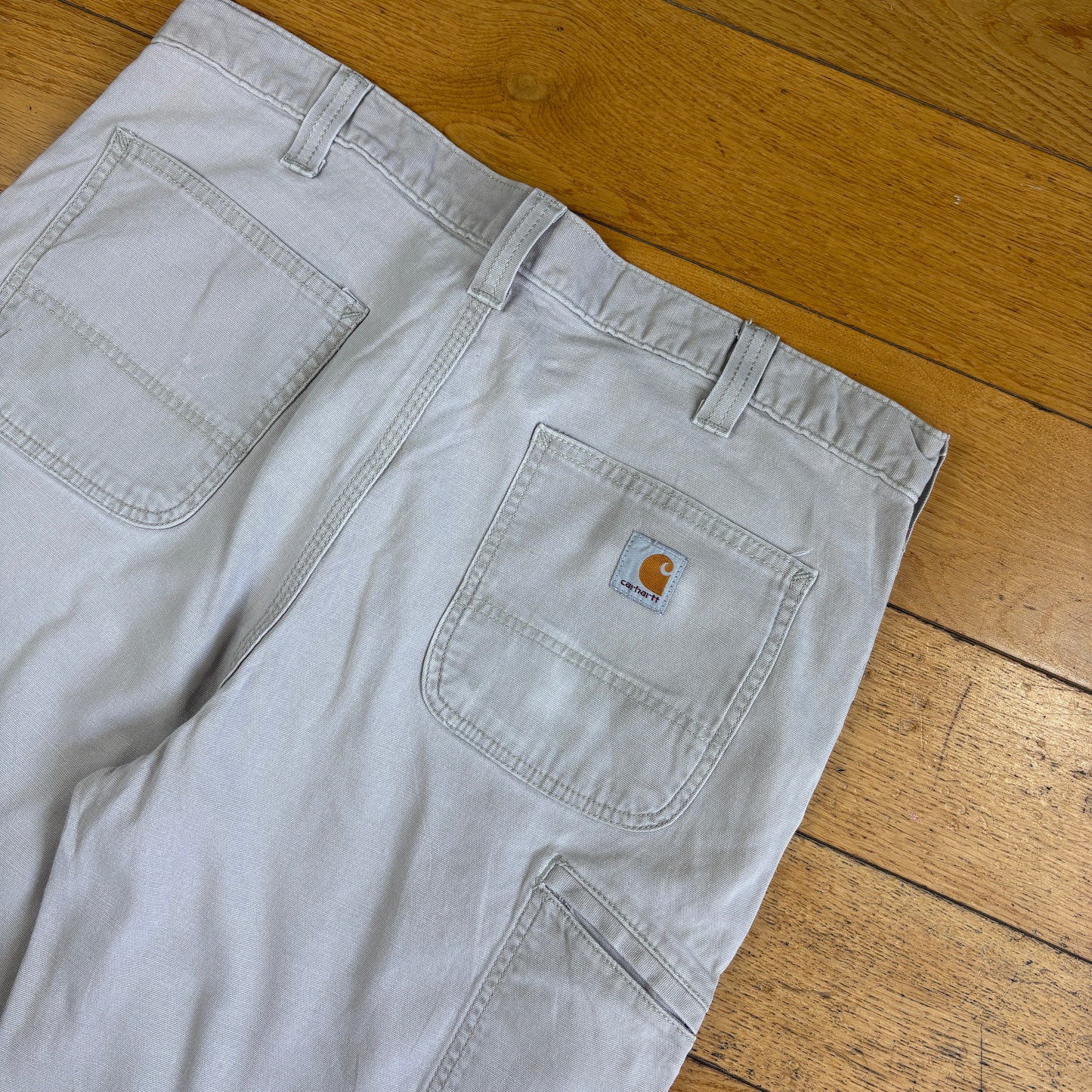 Vintage Carhartt Cream Workwear Baggy Carpenter Shorts - 38