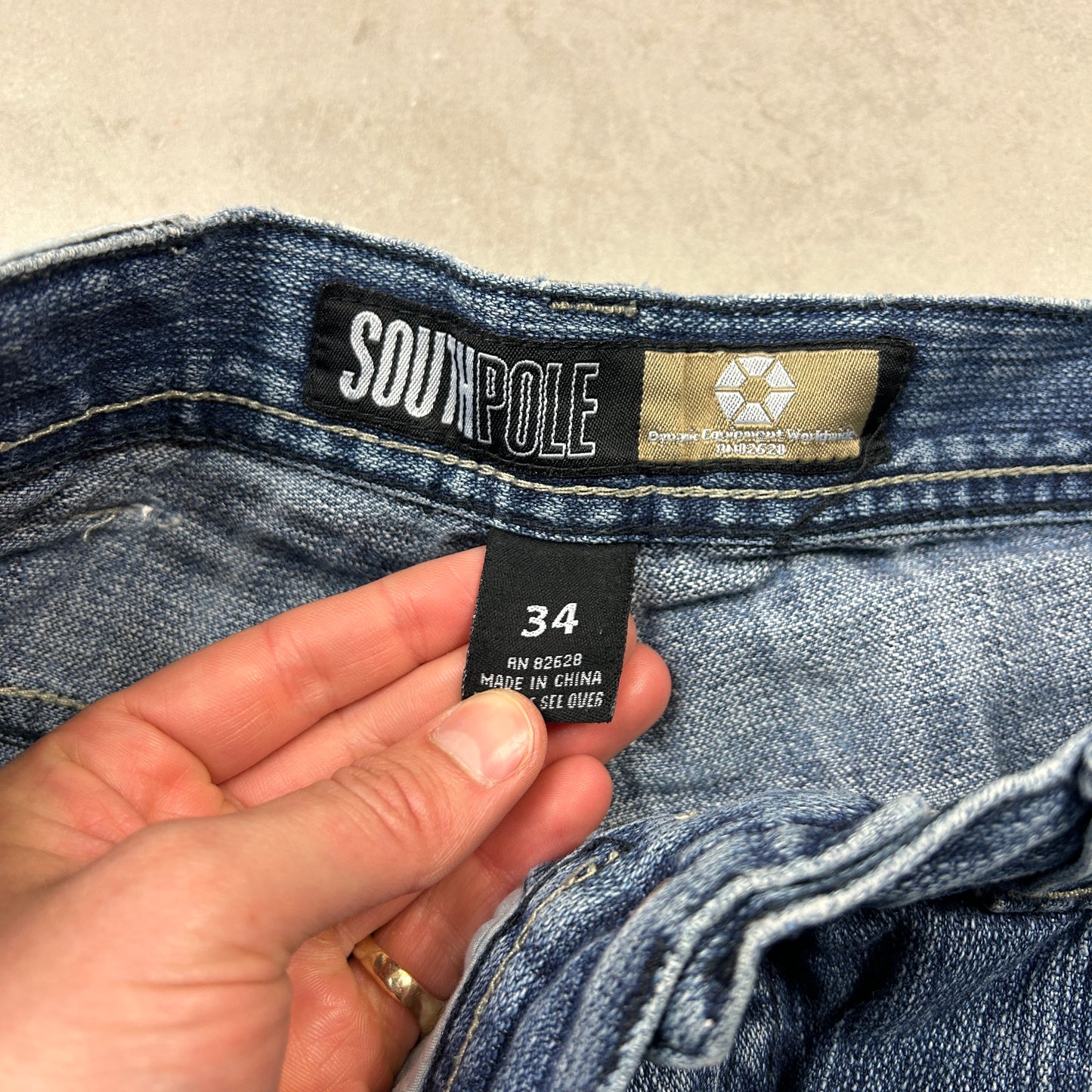 Vintage Southpole Embroidered Hip Hop Baggy Blue Shorts Jorts - 33