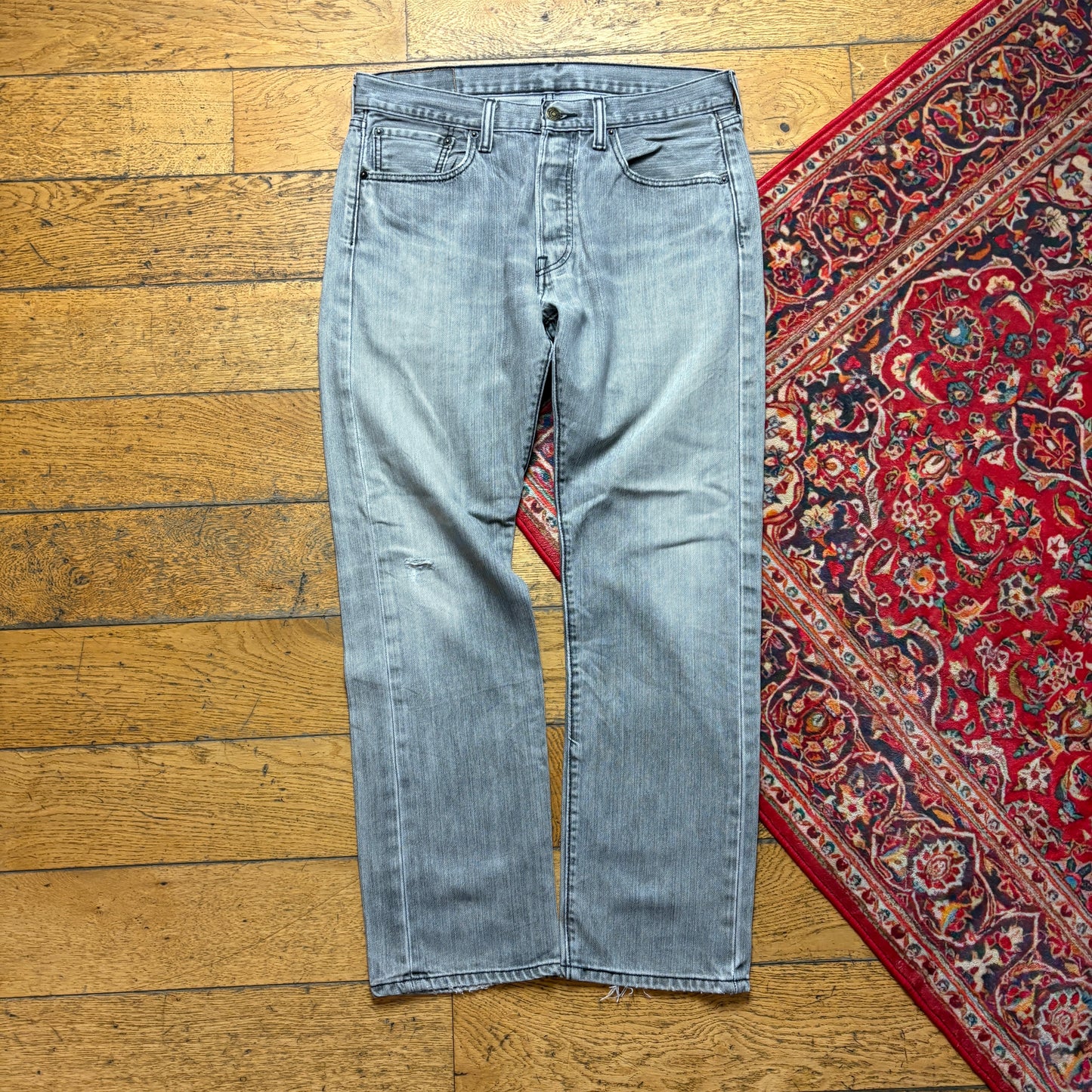 Vintage Levis 501 Straight Grey Denim Jeans - 33S