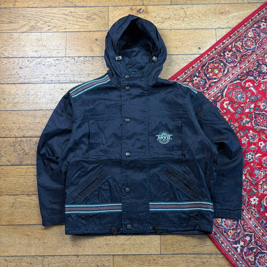 Vintage Mito Black Parka Jacket Coat - XL