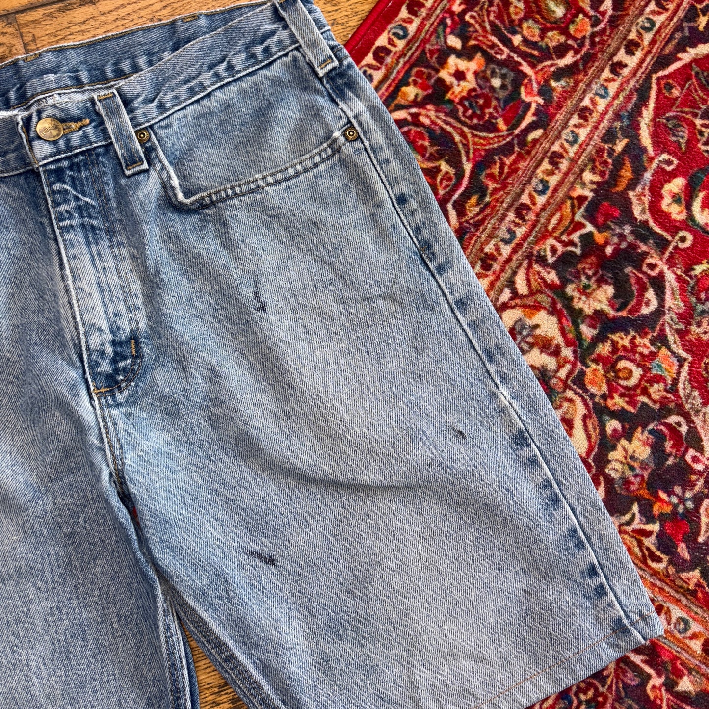 Vintage Carhartt Workwear Baggy Blue Carpenter Shorts - 33
