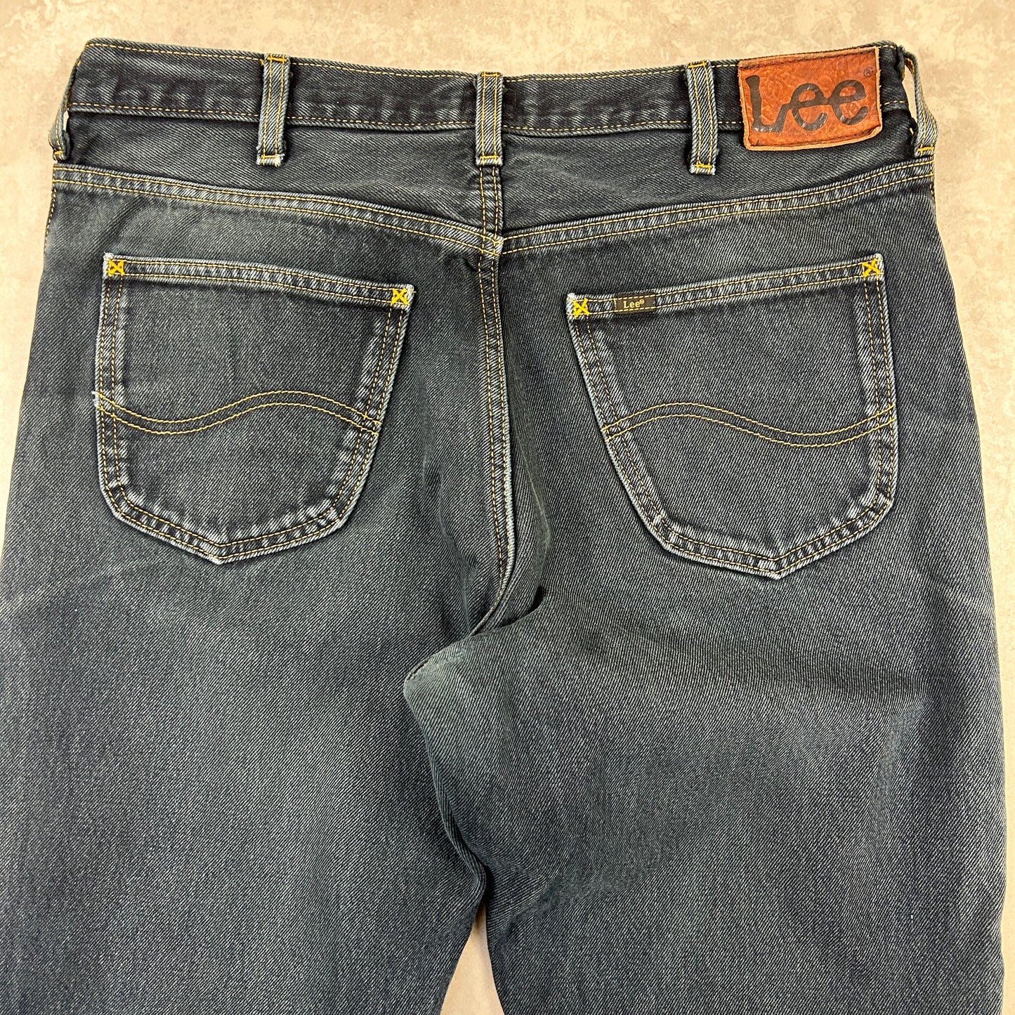 Vintage Lee Straight Dark Blue Denim Jeans - 36