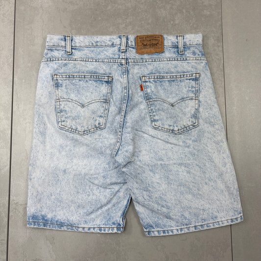 Vintage Levis 505 Blue Baggy Denim Shorts - 36