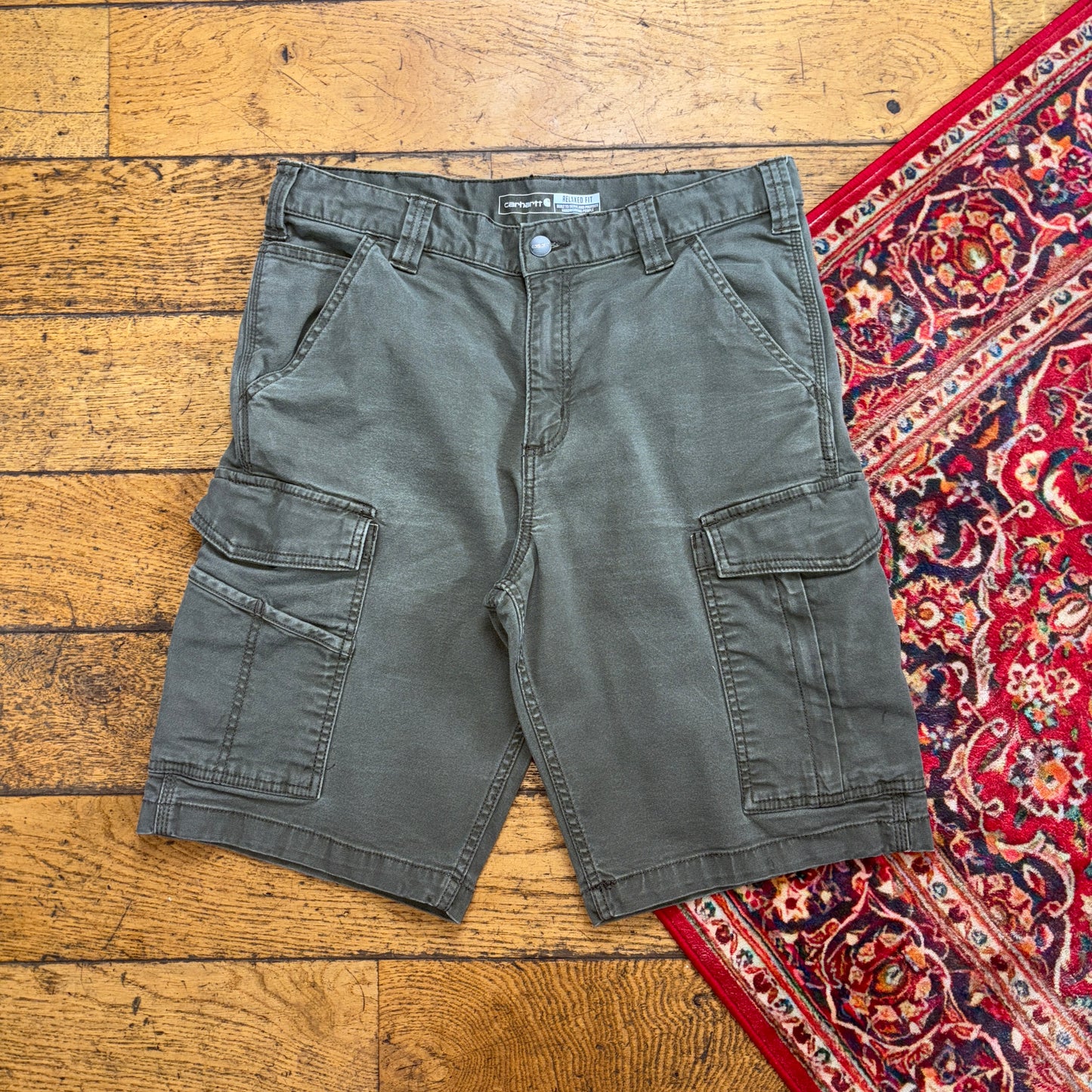 Vintage Carhartt Green Workwear Baggy Carpenter Shorts - 32