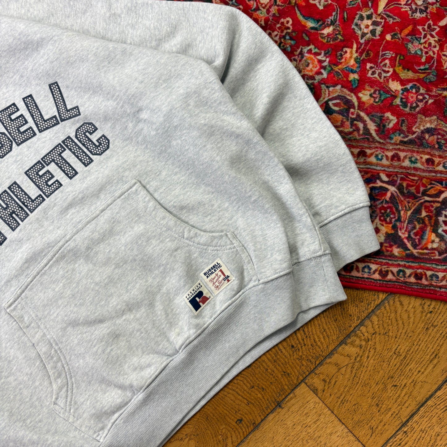 Vintage Grey Russell Athletic Grey Hoodie Sweatshirt - XL