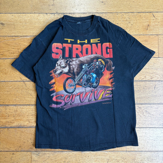 Vintage 1994 Easy Riders Motorbike Single Stitch Black Graphic T-Shirt - S