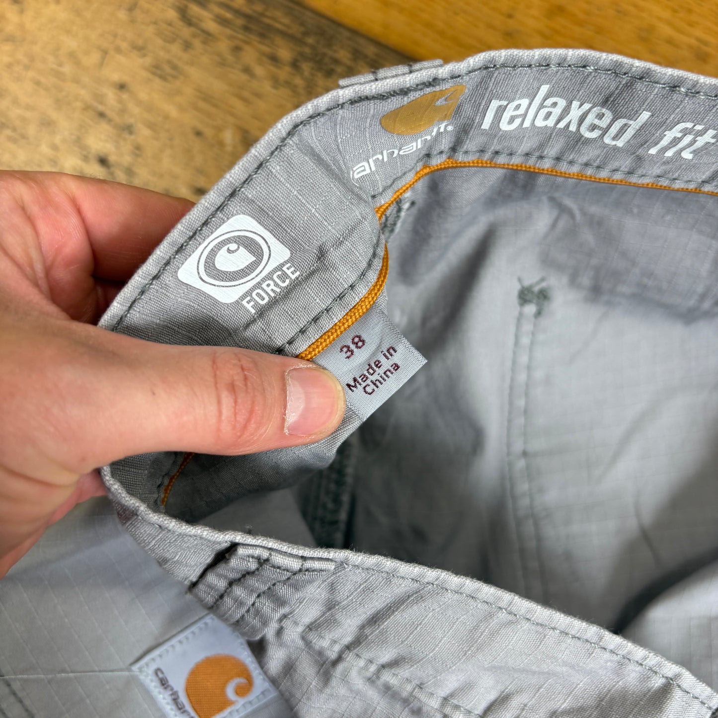 Vintage Carhartt Workwear Light Grey Baggy Carpenter Shorts - 38