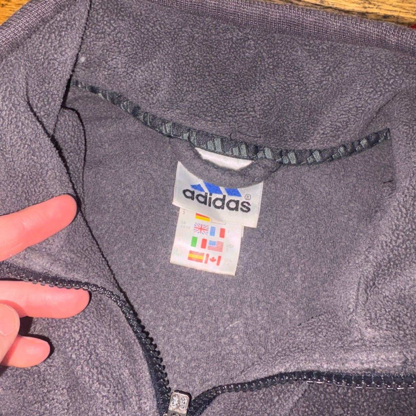 Vintage 90s Adidas Grey Fleece Embroidered Sweatshirt - M