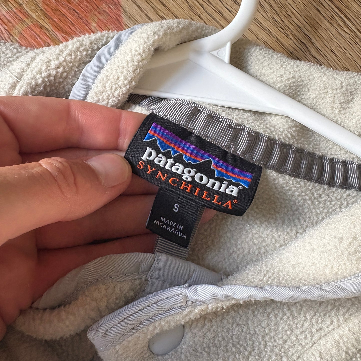 Vintage Patagonia Cream White Synchilla Fleece Sweatshirt - S