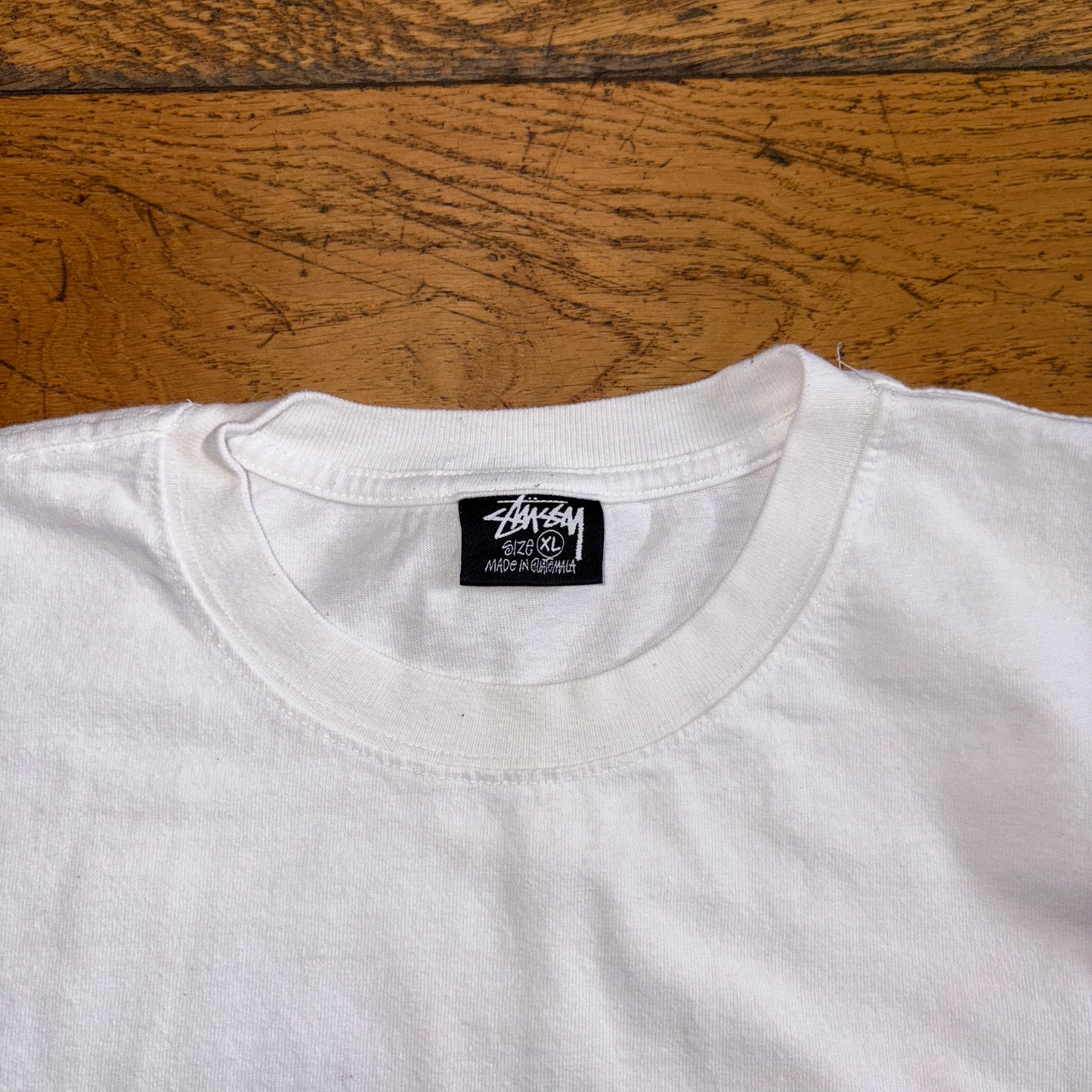 Vintage Stussy White Flower Surfwear Graphic T-Shirt - 2XL
