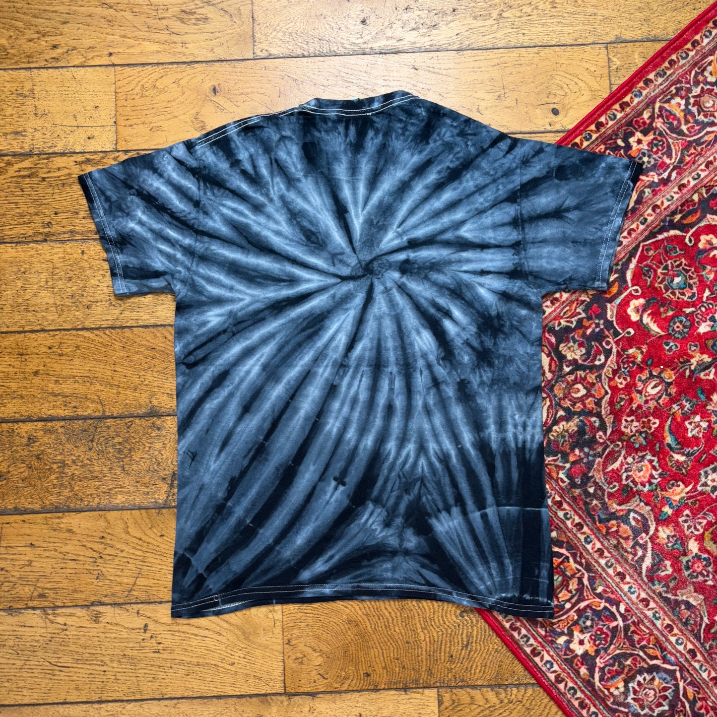 Vintage Thrasher Grey Black Tie Dye Graphic T-Shirt - S