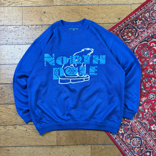Vintage 90s North Pole Blue Sweatshirt - XL