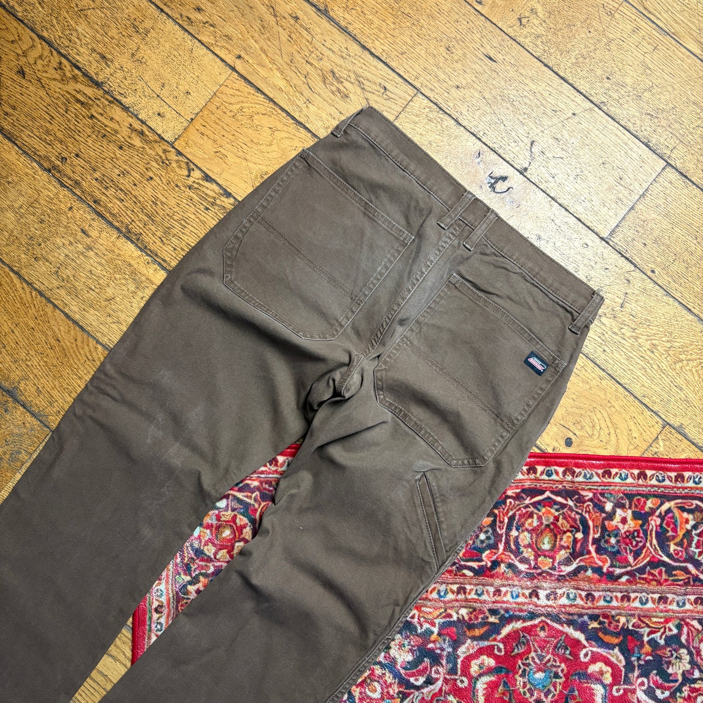 Vintage Dickies Workwear Carpenter Brown Baggy Trousers - 30S