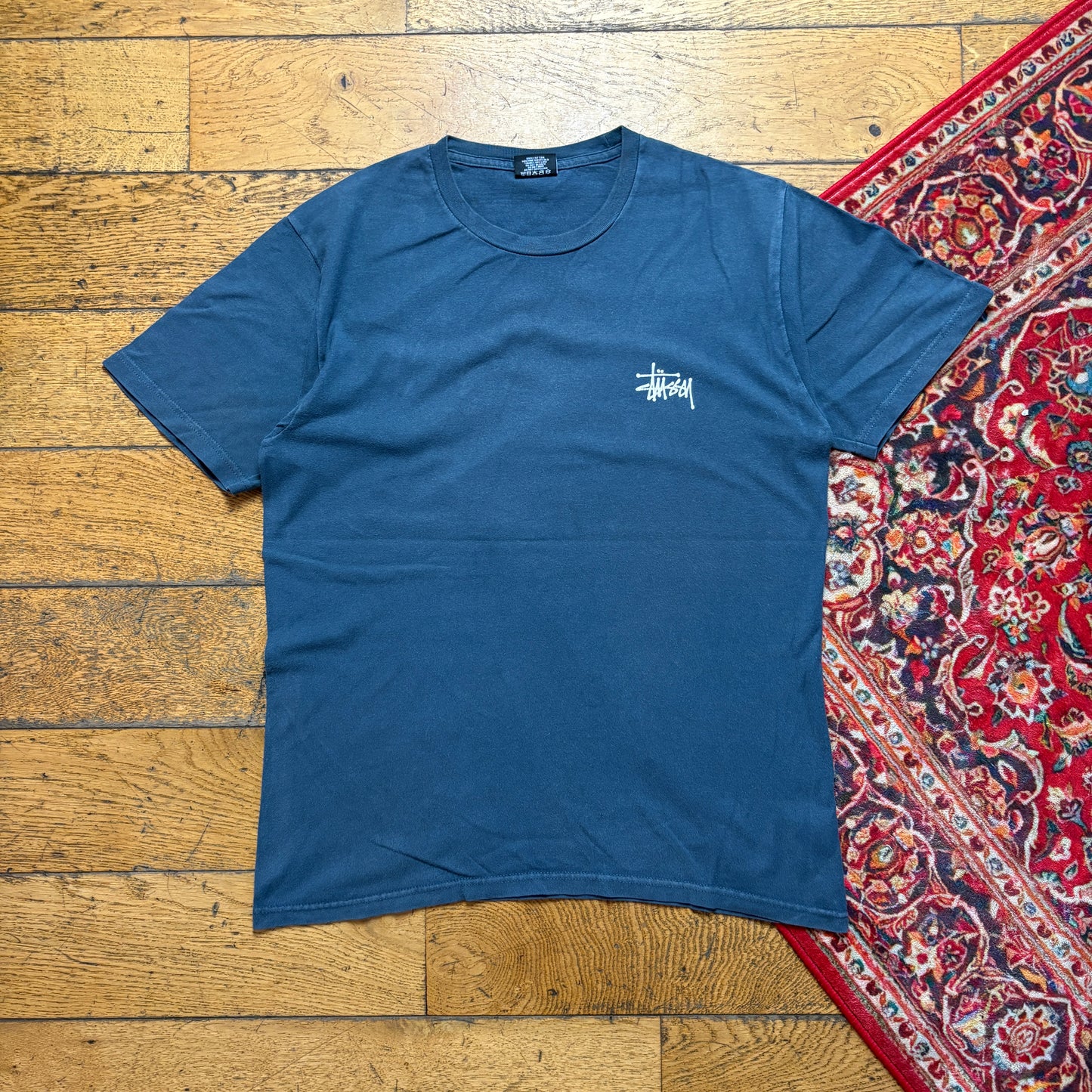 Vintage Stussy Blue Graphic T-Shirt - S