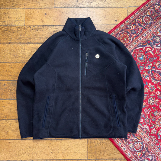 Vintage Timberland Black Fleece Zip Embroidered Sweatshirt - XL