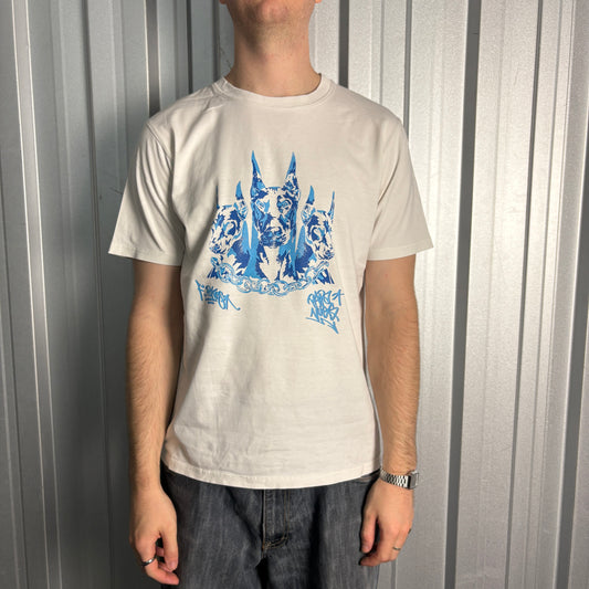 Papa Nugs White Doberman Dog Graphic T-Shirt - M