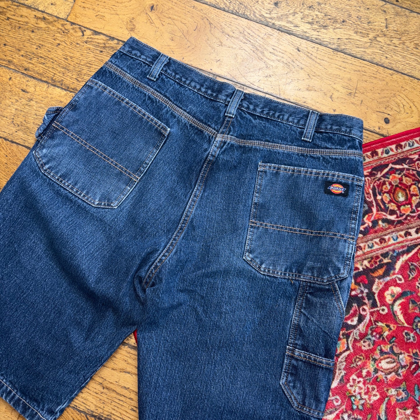 Vintage Dickies Workwear Carpenter Blue Baggy Shorts - 38