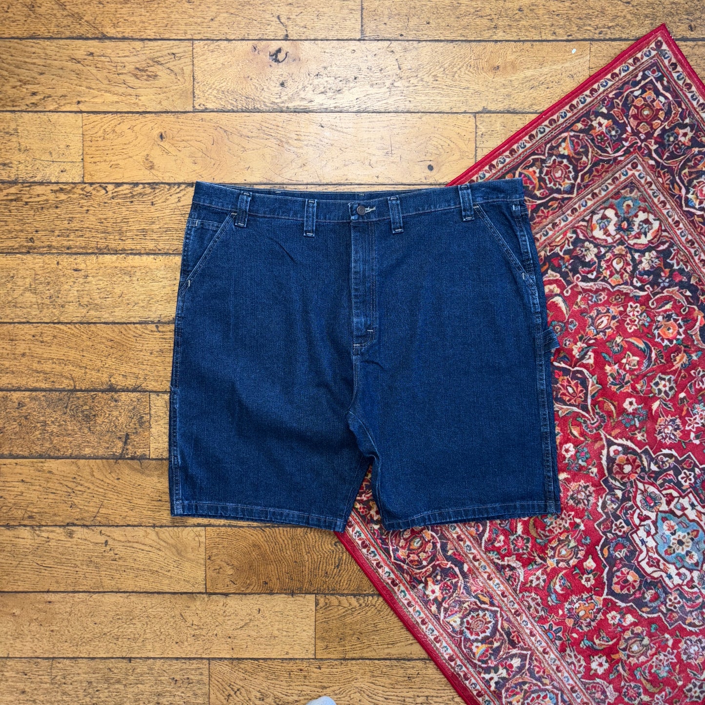 Vintage Wrangler Blue Denim Carpenter Baggy Shorts - 46