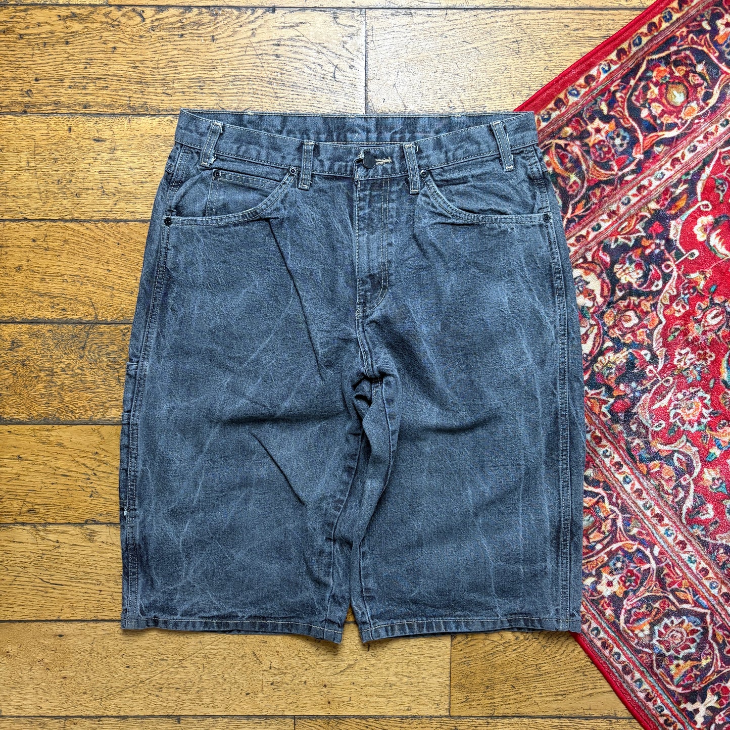 Vintage Dickies Workwear Carpenter Grey Baggy Shorts - 32