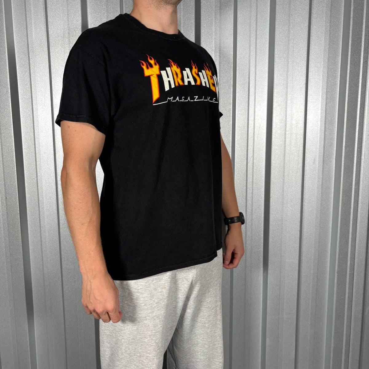 Thrasher Black Skate T-Shirt - S