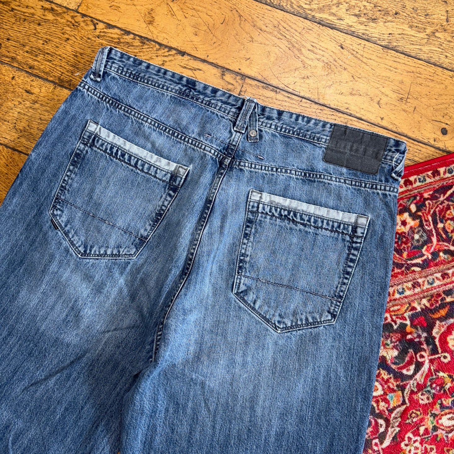 Vintage Sean John Blue Embroidered Y2K Hip Hop Baggy Jeans Shorts Jorts - 40