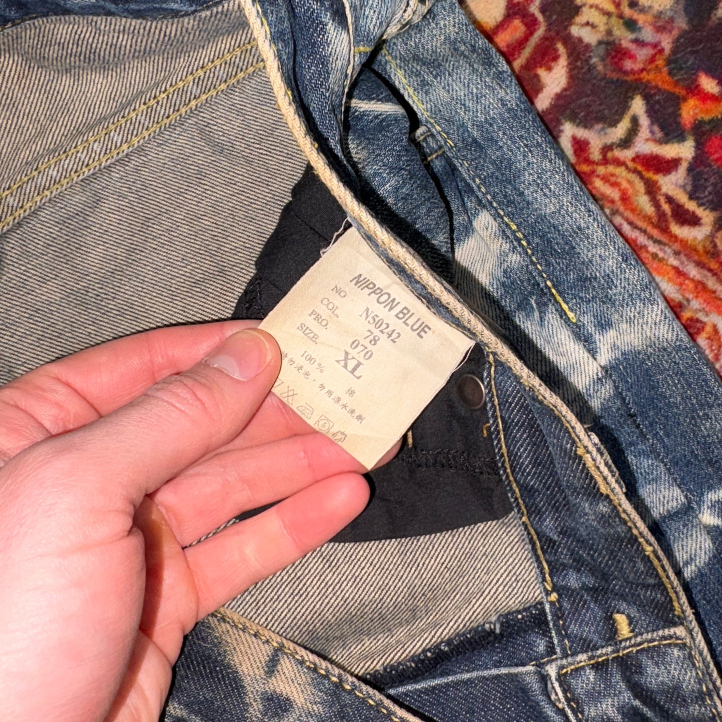 Vintage Jizo Embroidered Japanese Hip Hop Blue Shorts Jorts - 32