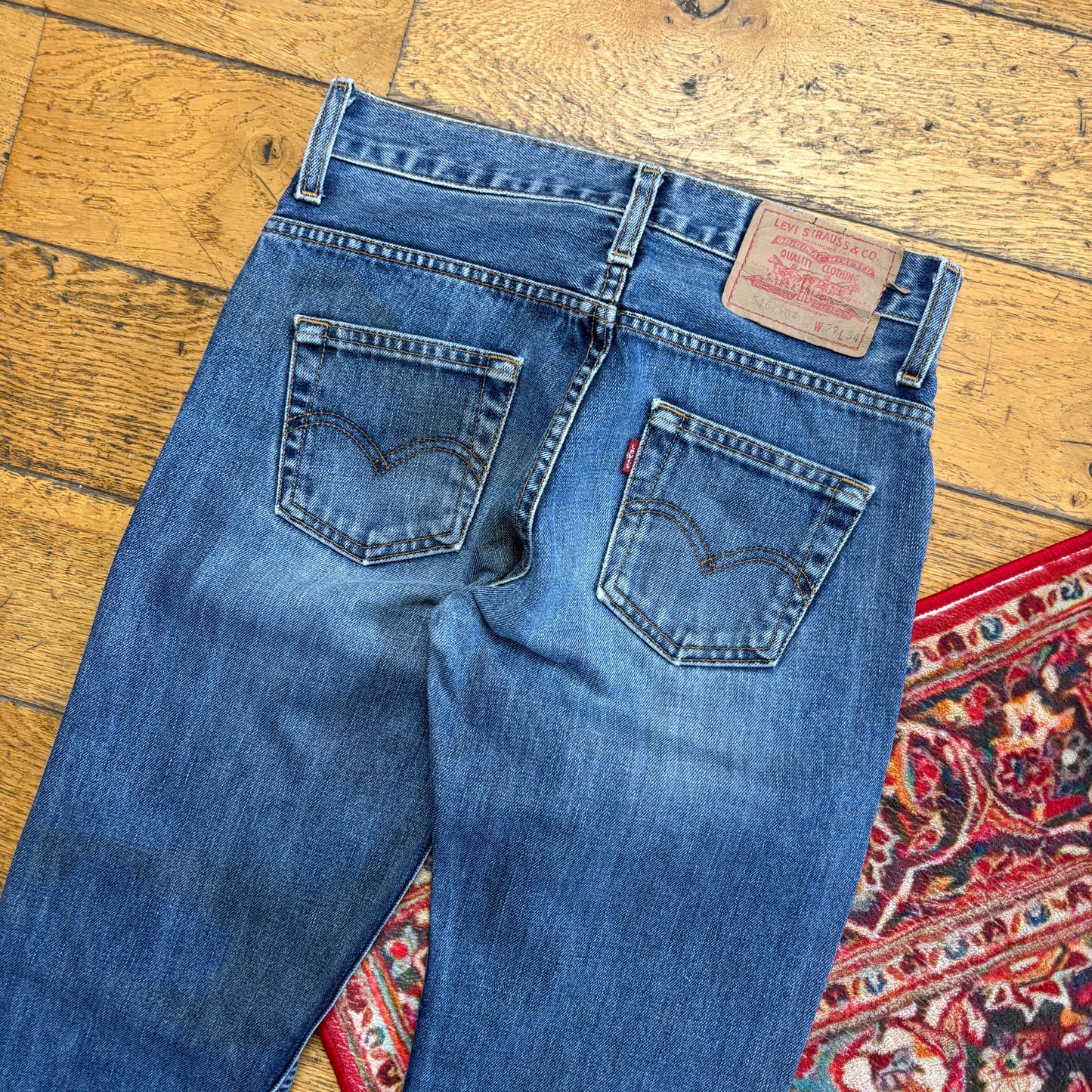 Vintage Levis 516 Bootcut Blue Denim Jeans - Size 8/10