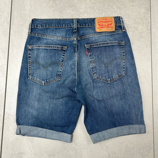 Vintage Levis 514 Slim Blue Denim Shorts - 32