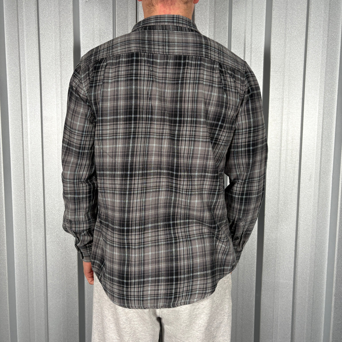 Quiksilver Grey Black Check Plaid Shirt - S