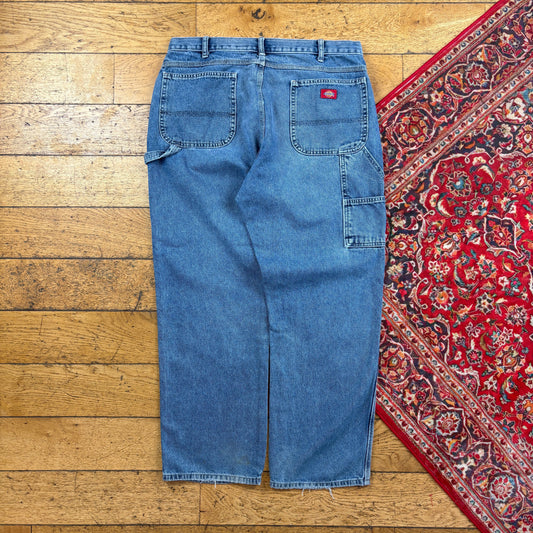 Vintage Dickies Blue Workwear Carpenter Baggy Jeans - 38