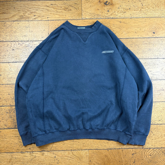 Vintage Reebok Grey Blue Embroidered Sweatshirt - XL