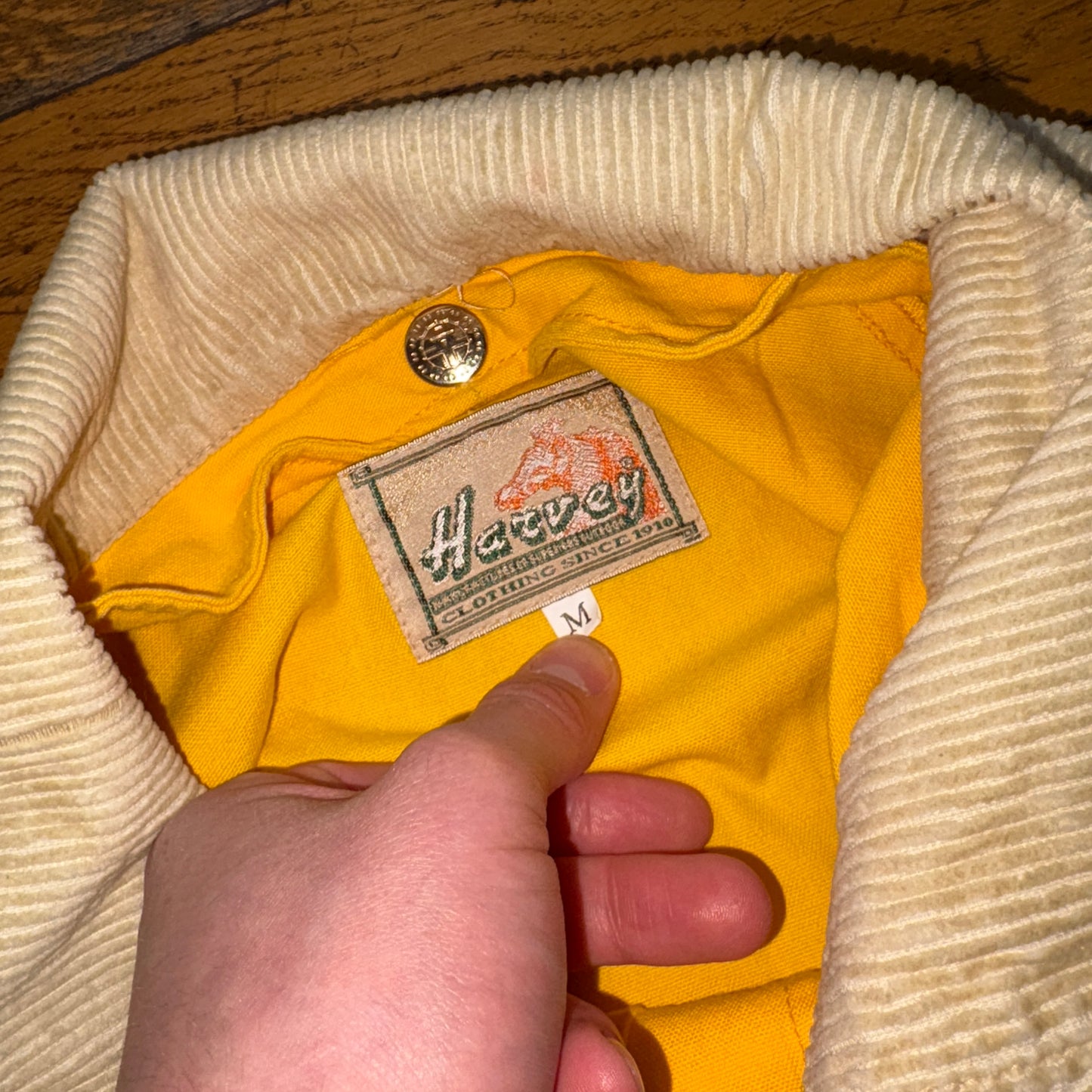 Vintage Harvey Yellow Fireman Clasp Trench Coat Jacket - XL