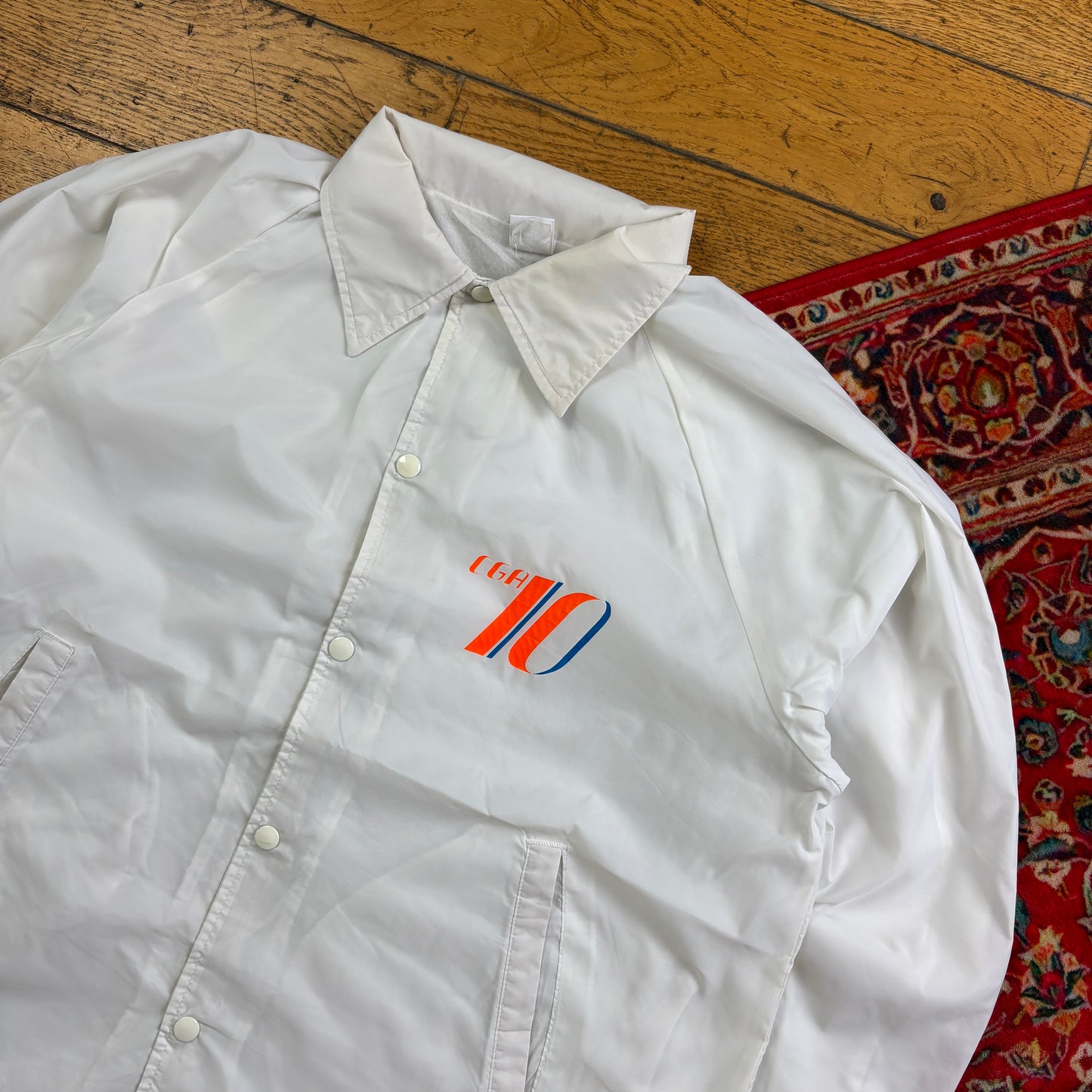 Vintage White Nylon Coach Harrington Jacket - L