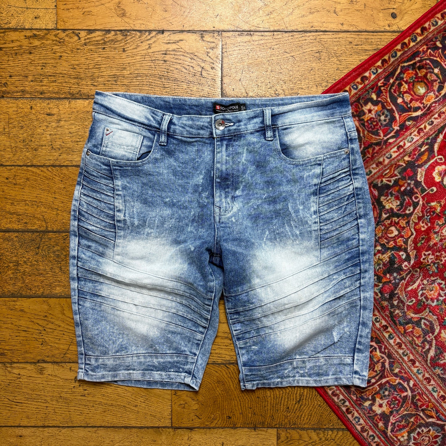 Vintage Hip Hop Baggy Blue Shorts Jorts - 36