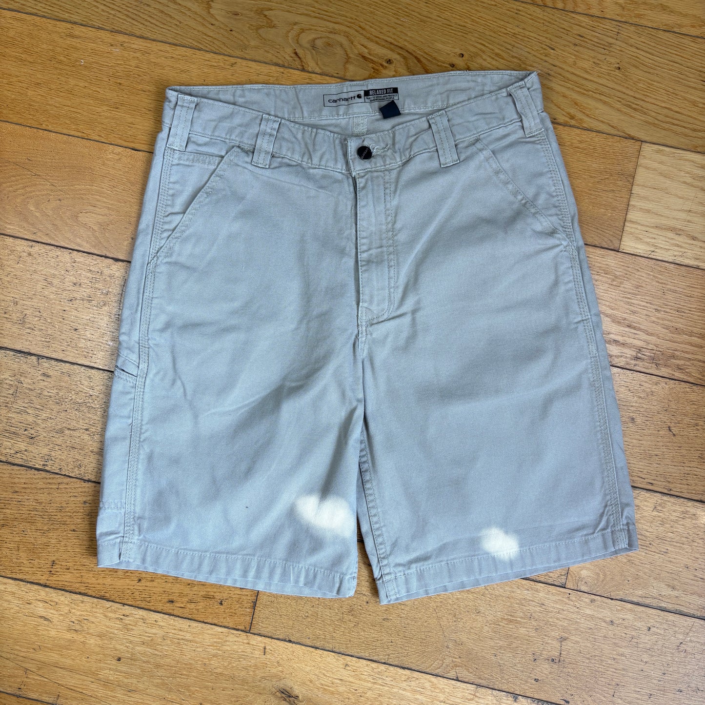 Vintage Carhartt Cream Workwear Baggy Carpenter Shorts - 32