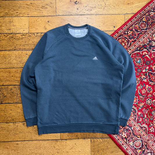 Vintage Adidas Blue Embroidered Sweatshirt - XL