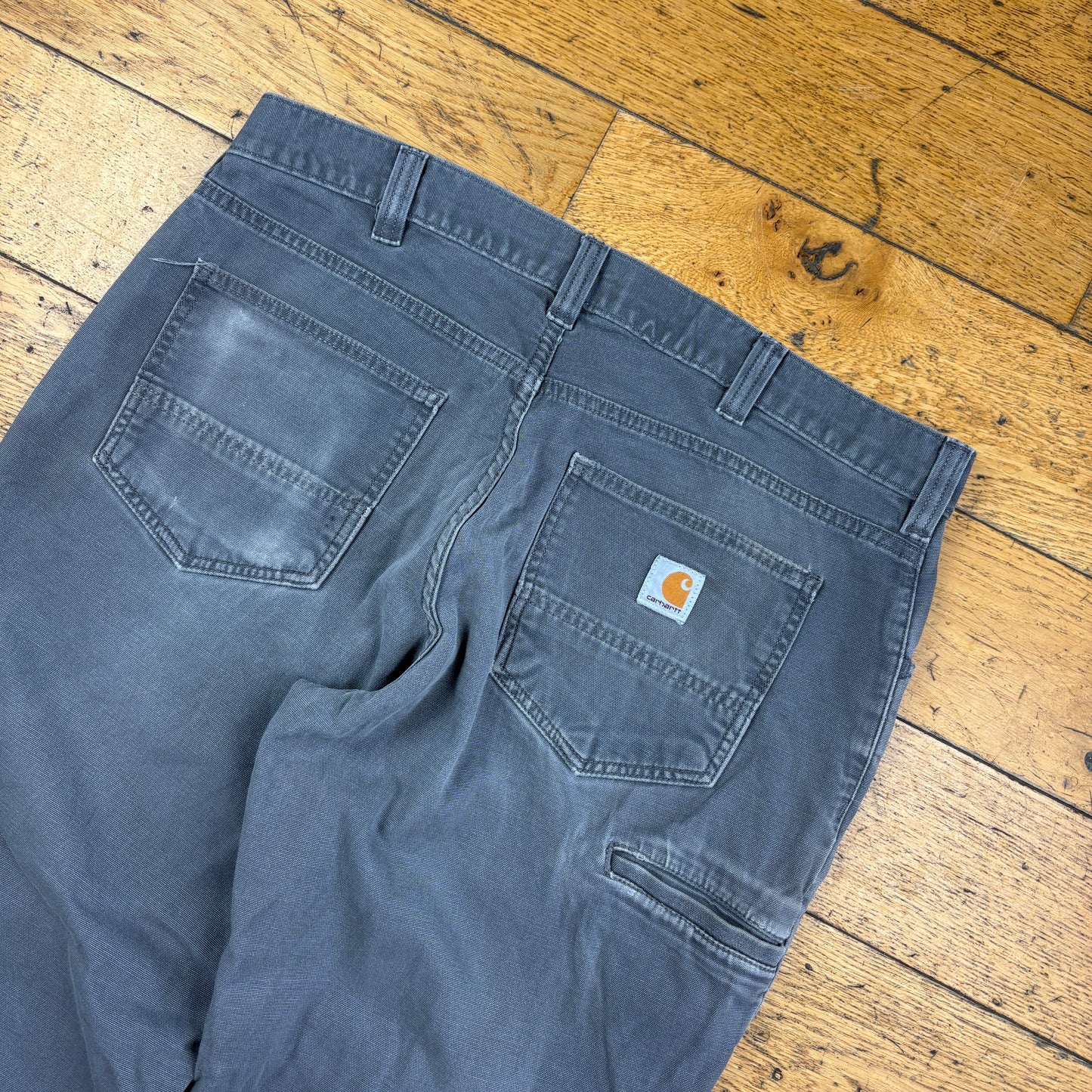 Vintage Carhartt Grey Workwear Carpenter Baggy Trousers - 36