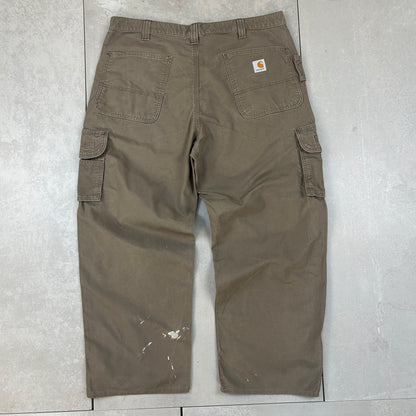 Vintage Carhartt Brown Workwear Carpenter Baggy Trousers - 38