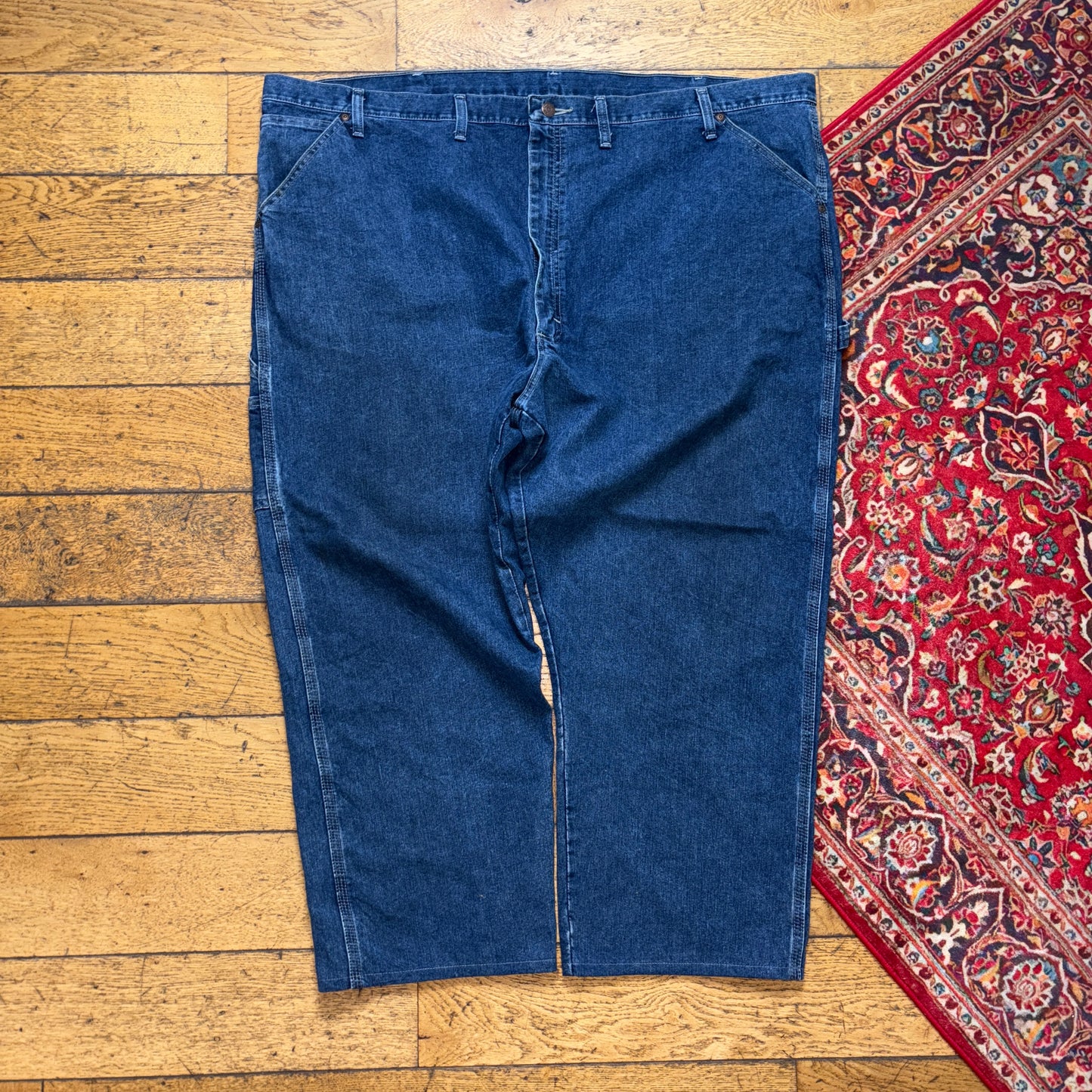 Vintage Wrangler Blue Carpenter Workwear Baggy Jeans - 50S