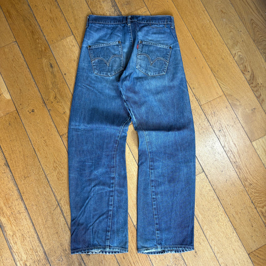 Vintage Levis Engineered Baggy Selvedge Rare Blue Denim Jeans -