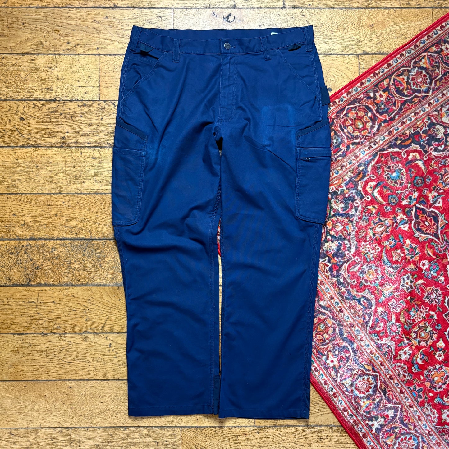 Vintage Carhartt Workwear Navy Carpenter Baggy Trousers - 40S