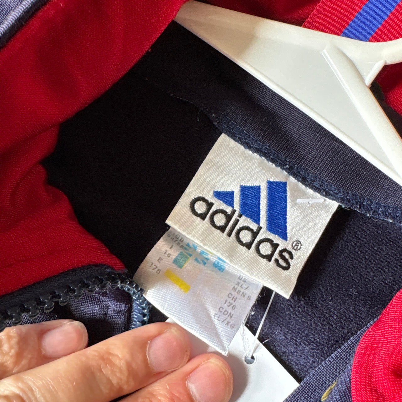 Vintage Adidas 90s Navy Blue Track Jacket - L