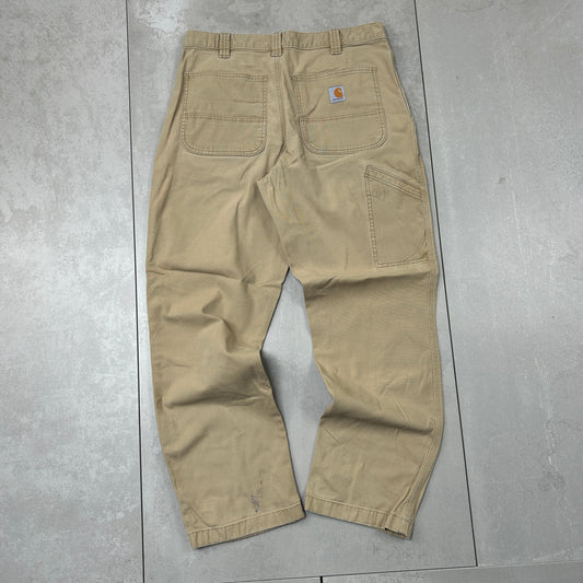 Vintage Carhartt Brown Workwear Carpenter Baggy Trousers - 33