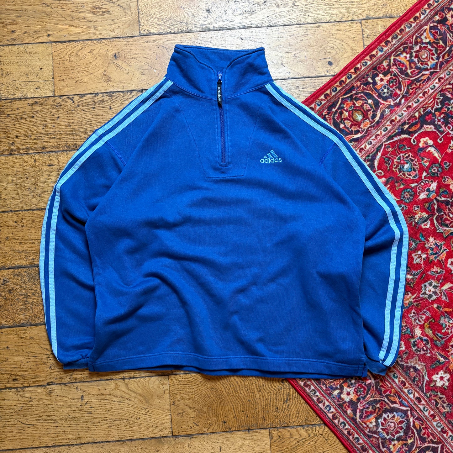 Vintage Adidas Blue Embroidered Sweatshirt - XL