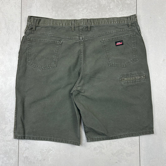 Vintage Dickies Workwear Carpenter Baggy Khaki Green Shorts - 42