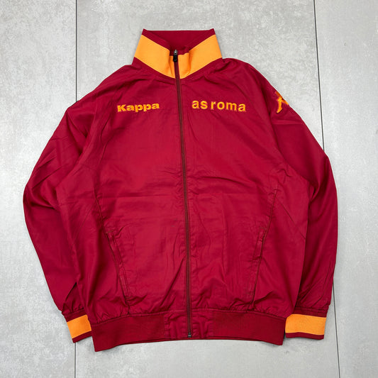Vintage AS Roma Kappa Burgundy Football Tracksuit Track Sweatshirt Jacket - L