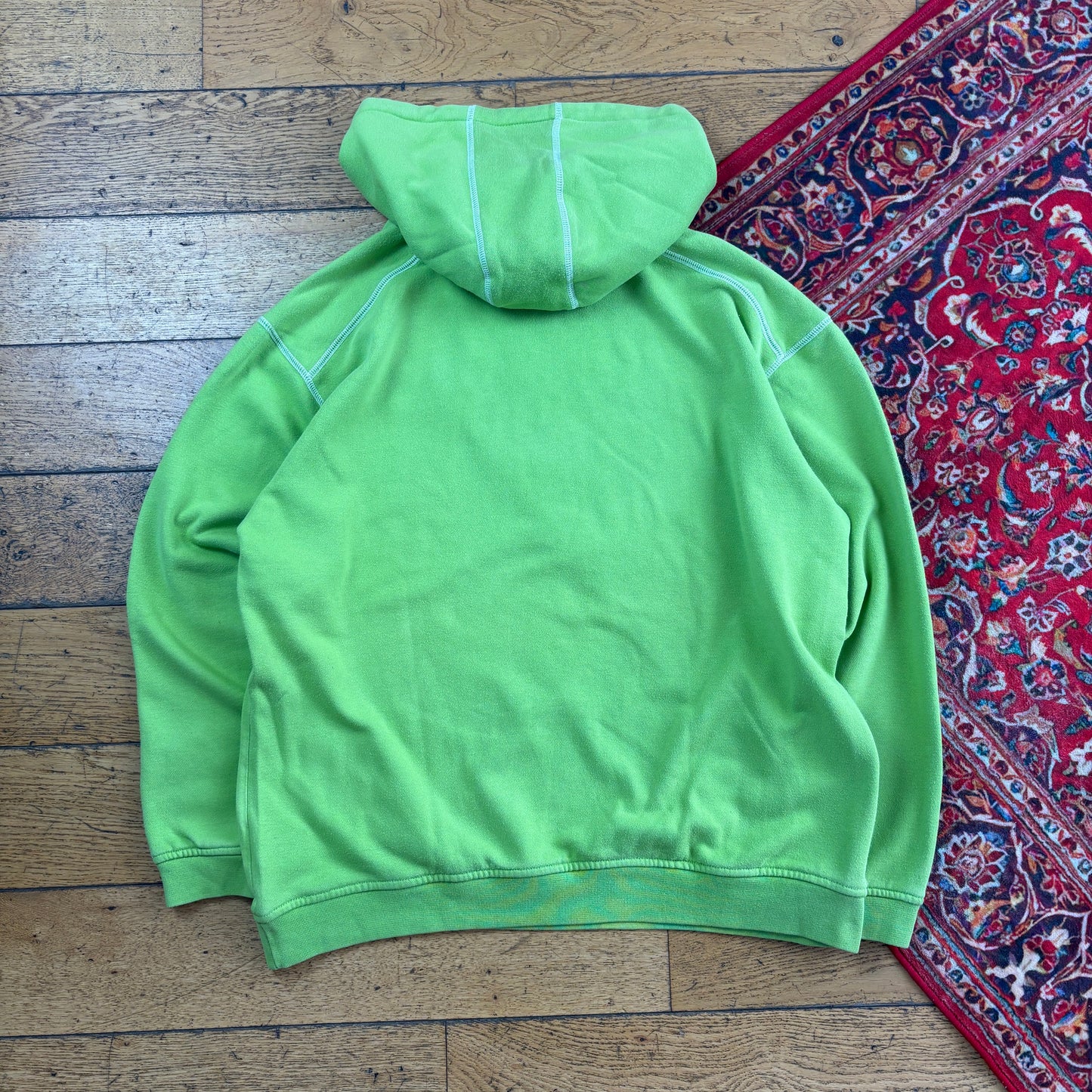 Vintage Reebok Green Embroidered Hoodie Sweatshirt - L