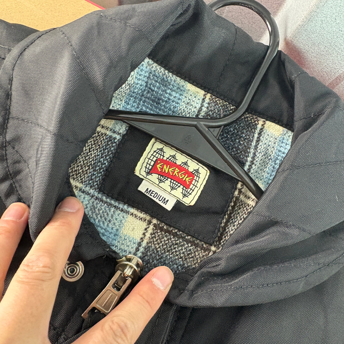 Vintage 90s Energie Fireman Clasp Black Jacket - M