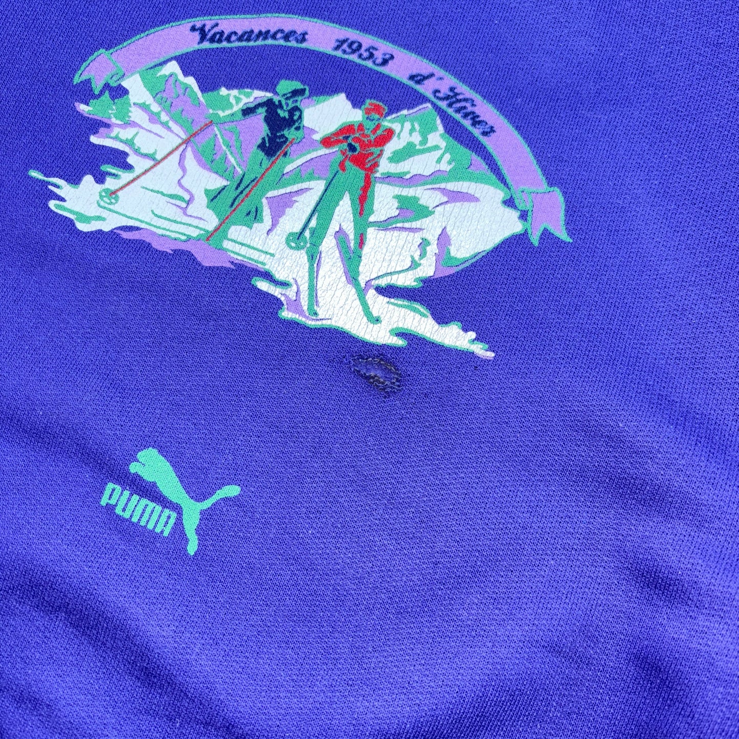 Vintage 90s Puma Skiing Purple Sweatshirt - XL